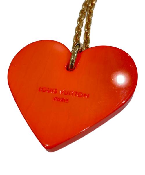 LOUIS VUITTON（ルイ ヴィトン）LOUIS VUITTON (ルイ ヴィトン) ハートスタッズLVチャーム ネックレス オレンジ×ゴールドの古着・服飾アイテム