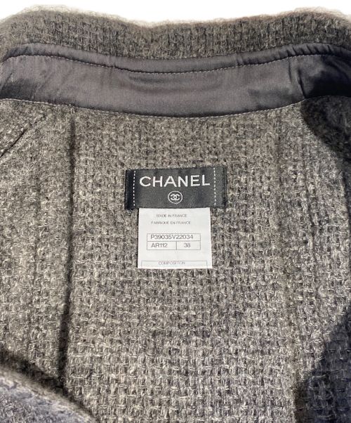 CHANEL（シャネル）CHANEL (シャネル) カシミヤアルパカロングニットカーディガン グレー サイズ:38の古着・服飾アイテム
