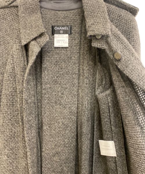 CHANEL（シャネル）CHANEL (シャネル) カシミヤアルパカロングニットカーディガン グレー サイズ:38の古着・服飾アイテム