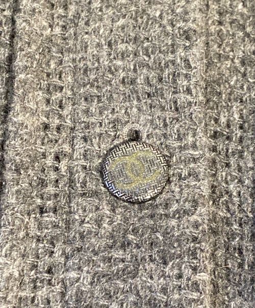 CHANEL（シャネル）CHANEL (シャネル) カシミヤアルパカロングニットカーディガン グレー サイズ:38の古着・服飾アイテム