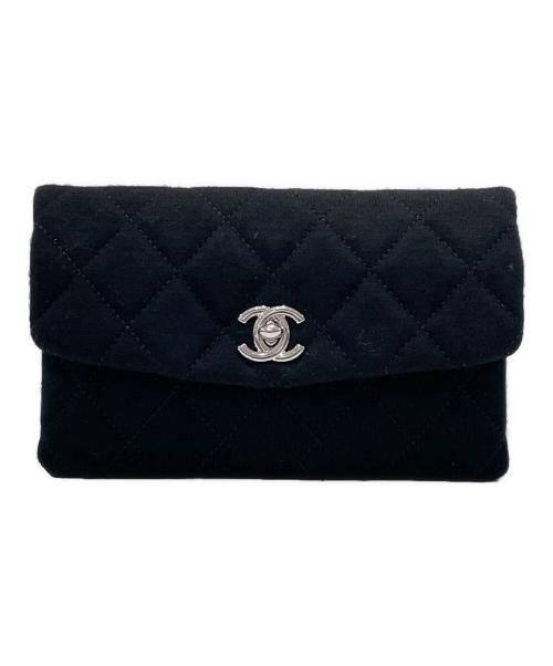 CHANEL（シャネル）CHANEL (シャネル) チェーンショルダーバッグ ブラック×シルバーの古着・服飾アイテム