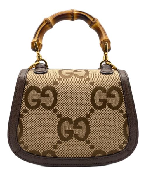 GUCCI（グッチ）GUCCI (グッチ) バンブー/1947 ジャンボGG/ミニトップハンドル2WAY  ブラウン 未使用品の古着・服飾アイテム