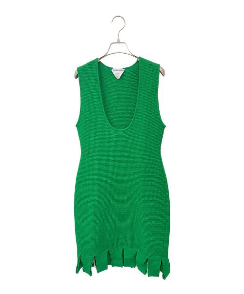 BOTTEGA VENETA（ボッテガベネタ）BOTTEGA VENETA (ボッテガベネタ) Grass green stretch cotton blend mini dress グリーン サイズ:Lの古着・服飾アイテム