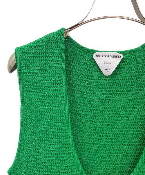 BOTTEGA VENETA（ボッテガベネタ）BOTTEGA VENETA (ボッテガベネタ) Grass green stretch cotton blend mini dress グリーン サイズ:Lの古着・服飾アイテム