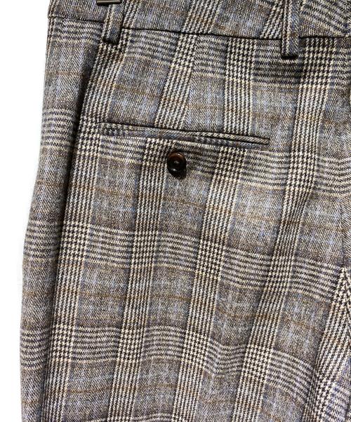 CELINE（セリーヌ）CELINE (セリーヌ) プリンス・オブ・ウェールズ チェックパンツ ブラウン サイズ:48の古着・服飾アイテム
