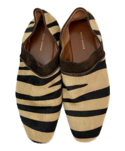 WALES BONNER（ウェールズボナー）WALES BONNER (ウェールズボナー) ハラコフラットシューズ ベージュ サイズ:37の古着・服飾アイテム