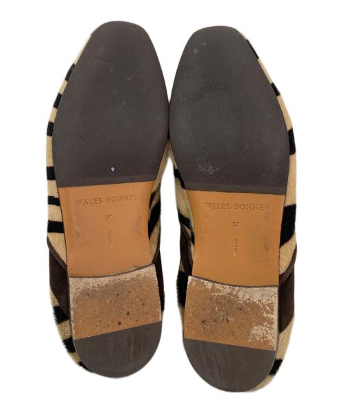 WALES BONNER（ウェールズボナー）WALES BONNER (ウェールズボナー) ハラコフラットシューズ ベージュ サイズ:37の古着・服飾アイテム