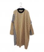DRIES VAN NOTENドリスヴァンノッテン）の古着「ストライプワンピース」｜ブラウン×ブラック