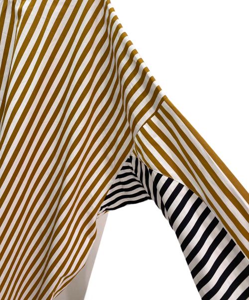 DRIES VAN NOTEN（ドリスヴァンノッテン）DRIES VAN NOTEN (ドリスヴァンノッテン) ストライプワンピース ブラウン×ブラック サイズ:38の古着・服飾アイテム