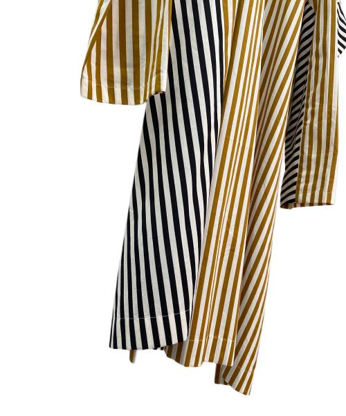 DRIES VAN NOTEN（ドリスヴァンノッテン）DRIES VAN NOTEN (ドリスヴァンノッテン) ストライプワンピース ブラウン×ブラック サイズ:38の古着・服飾アイテム