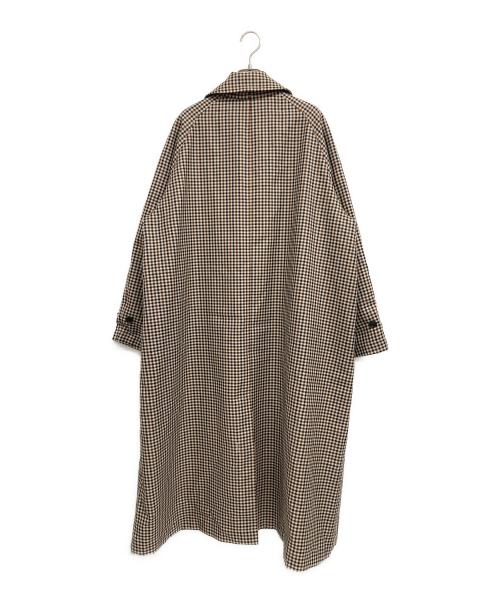 Toujours（トゥジュー）Toujours (トゥジュー) ガンクラブチェック オーバーステンカラーコート ブラウン サイズ:2の古着・服飾アイテム