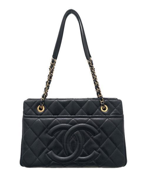 CHANEL（シャネル）CHANEL (シャネル) チェーンショルダートートバッグ ブラック×ゴールドの古着・服飾アイテム