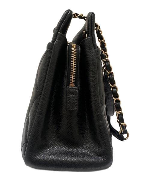 CHANEL（シャネル）CHANEL (シャネル) チェーンショルダートートバッグ ブラック×ゴールドの古着・服飾アイテム