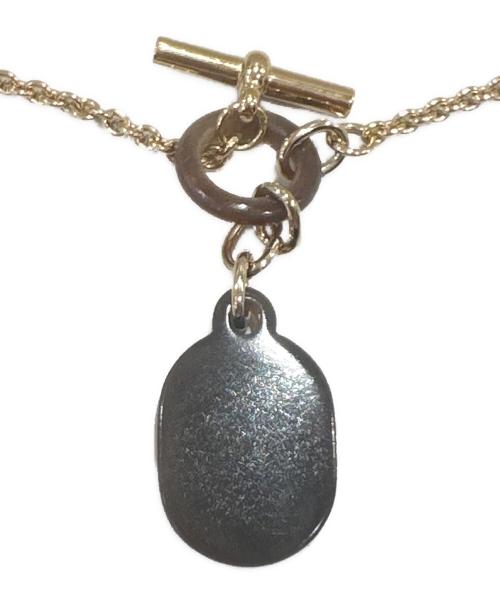 HERMES（エルメス）HERMES (エルメス) バッファローホーンネックレス ブラウン×ゴールドの古着・服飾アイテム