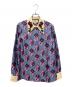 GUCCI（グッチ）の古着「GUCCI シルク ビジューキューブ プリントシャツ」｜スカイブルー