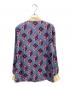GUCCI (グッチ) GUCCI シルク ビジューキューブ プリントシャツ スカイブルー サイズ:38：30000円
