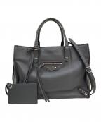 BALENCIAGAバレンシアガ）の古着「ペーパーミニ2WAYハンドバッグ」｜グレー
