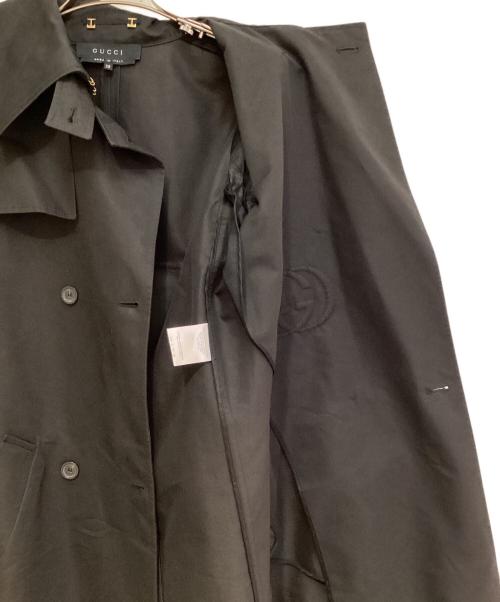 GUCCI（グッチ）GUCCI (グッチ) ベルテッドロングトレンチコート ブラック サイズ:38の古着・服飾アイテム