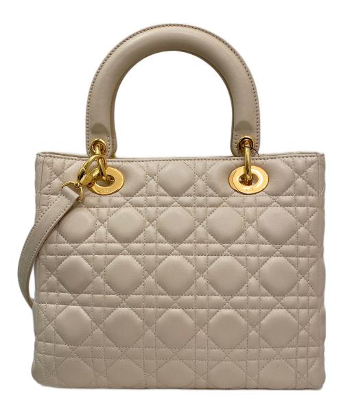 Christian Dior（クリスチャン ディオール）Christian Dior (クリスチャン ディオール) Lady Dior バッグ ミディアム アイボリー サイズ:ミディアムの古着・服飾アイテム