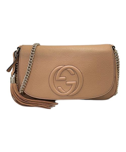 GUCCI（グッチ）GUCCI (グッチ) ソーホー チェーンショルダーバッグ ベージュの古着・服飾アイテム