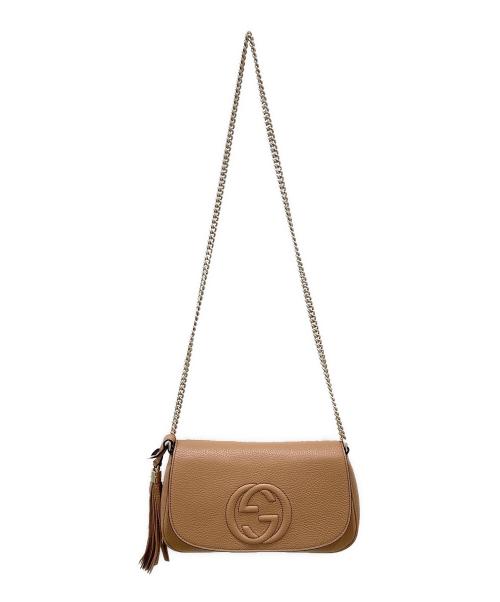 GUCCI（グッチ）GUCCI (グッチ) ソーホー チェーンショルダーバッグ ベージュの古着・服飾アイテム