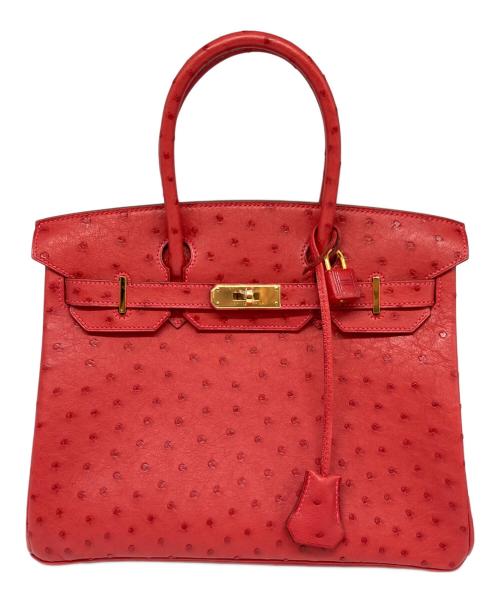 HERMES（エルメス）HERMES (エルメス) バーキン30/ゴールド金具/オーストリッチ/▢M刻印 レッド サイズ:30の古着・服飾アイテム