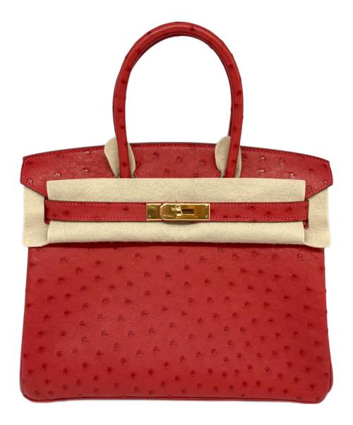 HERMES（エルメス）HERMES (エルメス) バーキン30/ゴールド金具/オーストリッチ/▢M刻印 レッド サイズ:30の古着・服飾アイテム
