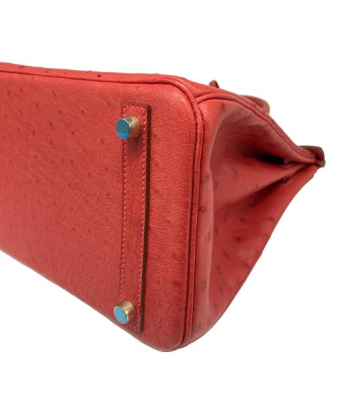 HERMES（エルメス）HERMES (エルメス) バーキン30/ゴールド金具/オーストリッチ/▢M刻印 レッド サイズ:30の古着・服飾アイテム