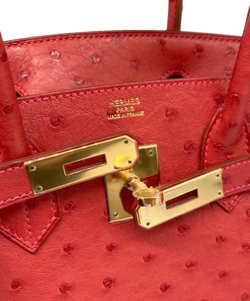 HERMES（エルメス）HERMES (エルメス) バーキン30/ゴールド金具/オーストリッチ/▢M刻印 レッド サイズ:30の古着・服飾アイテム