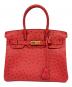 HERMES（エルメス）の古着「バーキン30/ゴールド金具/オーストリッチ/▢M刻印」｜レッド