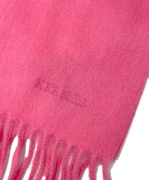 HERMES（エルメス）HERMES (エルメス) カシミヤマフラー ピンクの古着・服飾アイテム