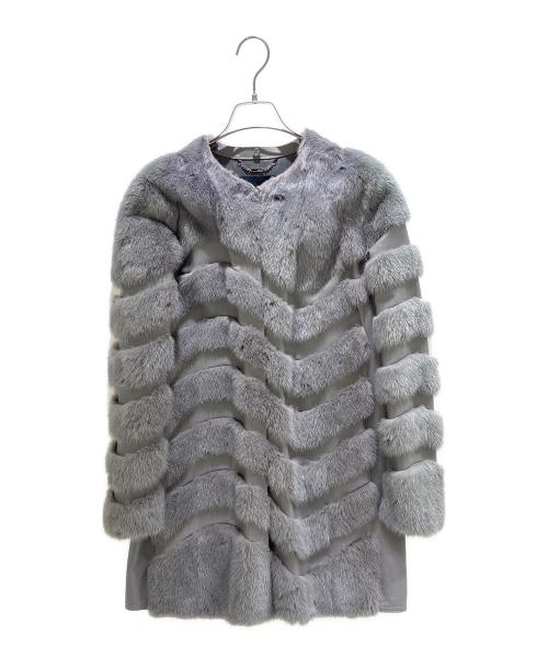 FENDI（フェンディ）FENDI (フェンディ) レザースタッズファーコート　FNF41B グレー サイズ:38の古着・服飾アイテム