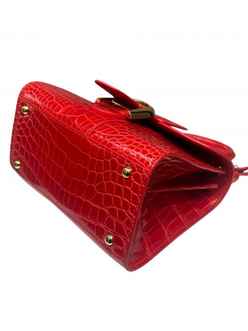 DELVAUX（デルヴォー）DELVAUX (デルヴォー) ブリヨンPM クロコダイル レッド サイズ:PMの古着・服飾アイテム