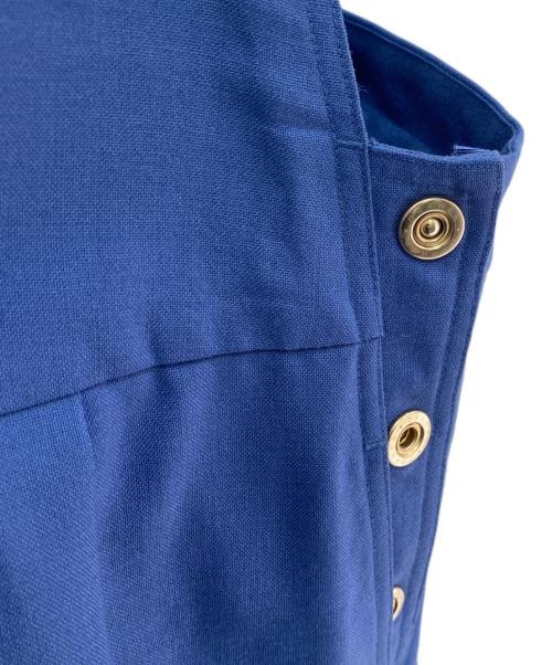 DRAWER（ドゥロワー）DRAWER (ドゥロワー) ウールシャンブレーサロペット ブルー サイズ:34の古着・服飾アイテム