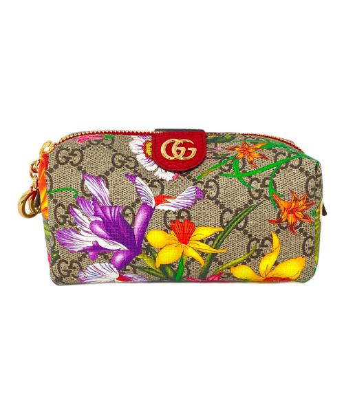 GUCCI（グッチ）GUCCI (グッチ) GGフローラ･ポーチ レッド サイズ:-の古着・服飾アイテム