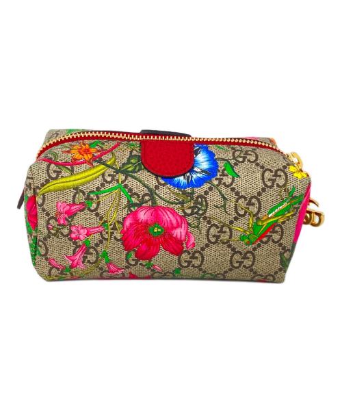 GUCCI（グッチ）GUCCI (グッチ) GGフローラ･ポーチ レッド サイズ:-の古着・服飾アイテム