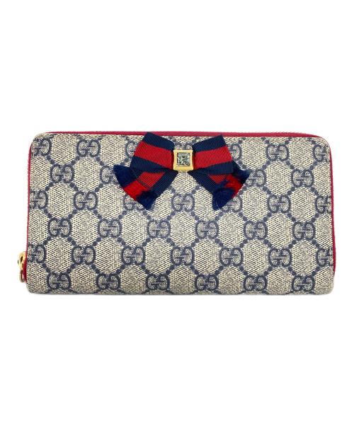 GUCCI（グッチ）GUCCI (グッチ) GG柄リボン長財布 レッド サイズ:-の古着・服飾アイテム