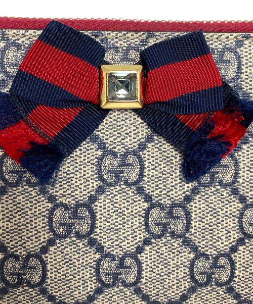GUCCI（グッチ）GUCCI (グッチ) GG柄リボン長財布 レッド サイズ:-の古着・服飾アイテム
