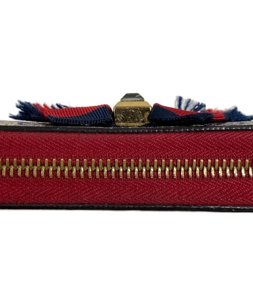 GUCCI（グッチ）GUCCI (グッチ) GG柄リボン長財布 レッド サイズ:-の古着・服飾アイテム