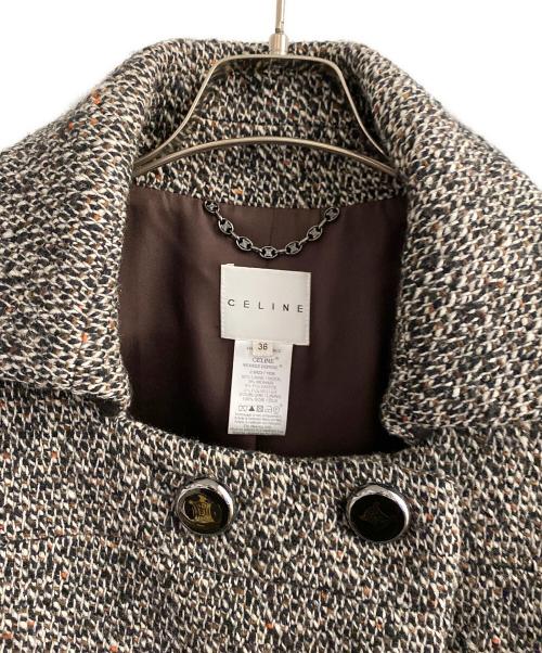 CELINE（セリーヌ）CELINE (セリーヌ) ツイードPコート グレー サイズ:36の古着・服飾アイテム