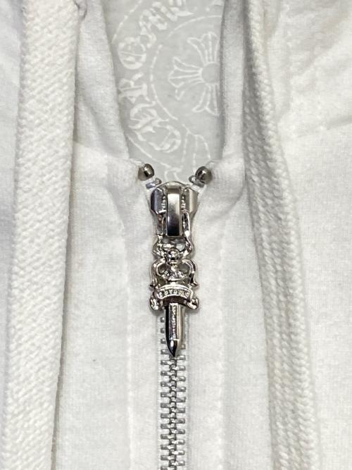 CHROME HEARTS（クロムハーツ）CHROME HEARTS (クロムハーツ) DAGGER ZIP HOODED ホワイト サイズ:Mの古着・服飾アイテム