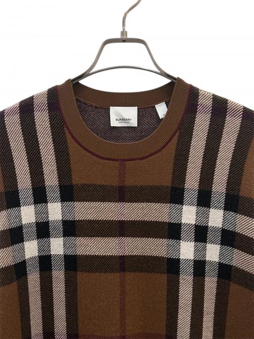 BURBERRY LONDON（バーバリーロンドン）BURBERRY LONDON (バーバリーロンドン) ノバチェックニット ブラウン サイズ:Ｍの古着・服飾アイテム