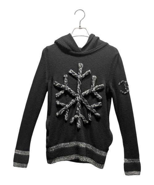 CHANEL（シャネル）CHANEL (シャネル) フード付きニット/P41923K04294 ブラック サイズ:34の古着・服飾アイテム