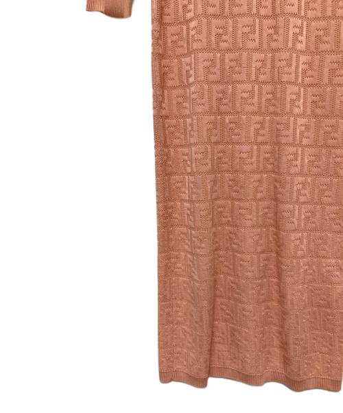 FENDI（フェンディ）FENDI (フェンディ) FFロゴシースルーハイネックニットワンピース ピンク サイズ:38の古着・服飾アイテム