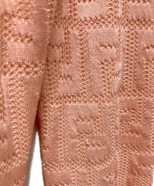 FENDI（フェンディ）FENDI (フェンディ) FFロゴシースルーハイネックニットワンピース ピンク サイズ:38の古着・服飾アイテム