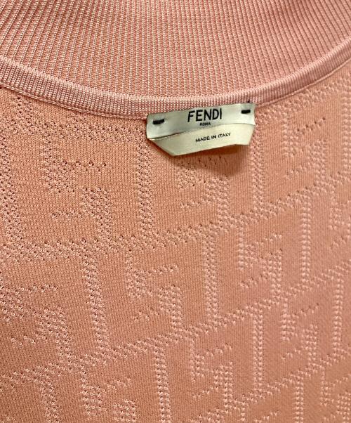 FENDI（フェンディ）FENDI (フェンディ) FFロゴシースルーハイネックニットワンピース ピンク サイズ:38の古着・服飾アイテム