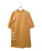 HERMESエルメス）の古着「刺繍ポケット半袖シャツワンピース」｜イエロー