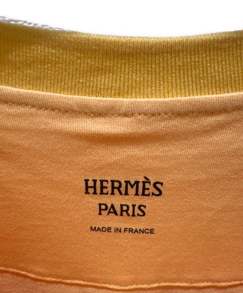 HERMES（エルメス）HERMES (エルメス) 刺繍ポケット半袖シャツワンピース イエロー サイズ:34の古着・服飾アイテム