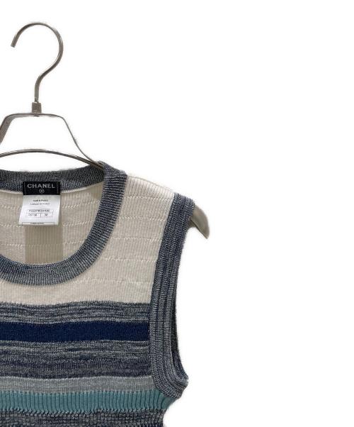 CHANEL（シャネル）CHANEL (シャネル) ノースリーブニットワンピース グレー サイズ:38の古着・服飾アイテム