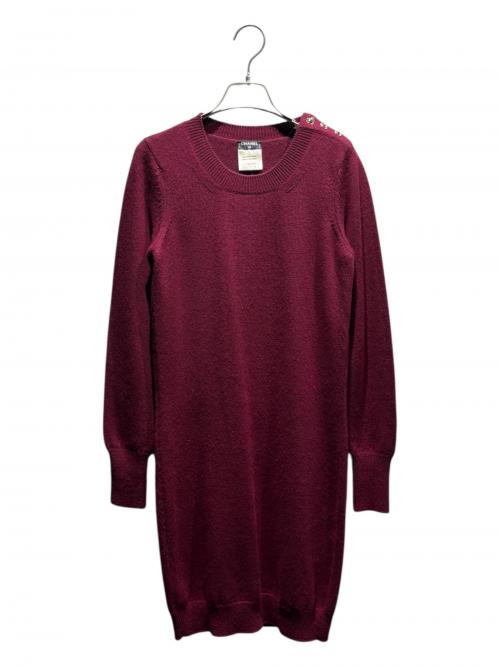 CHANEL（シャネル）CHANEL (シャネル) ニットワンピース パープル サイズ:34の古着・服飾アイテム